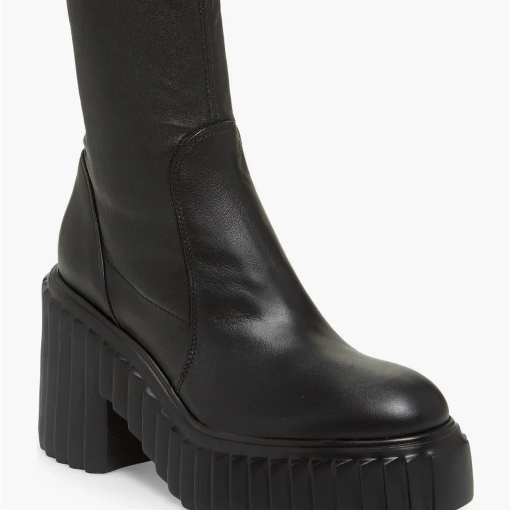 AGL Tiggy Sock booties Size 41 leather combat boot pull on style black boots - Picture 5 of 13